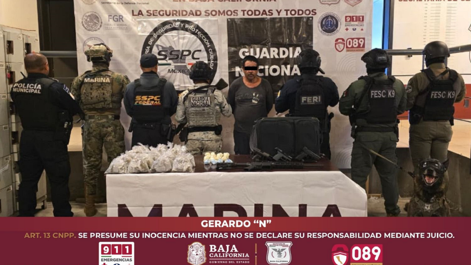 Detenido con armas y drogas.